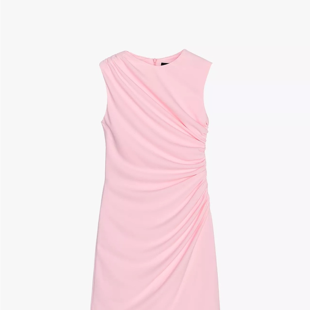 Zara Soft Pink Ruched Mini Dress